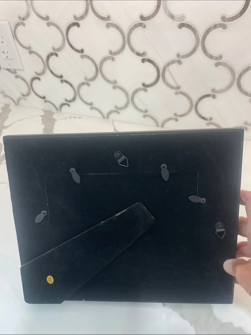 Black Picture Frame with Faceted Crystal Accent
